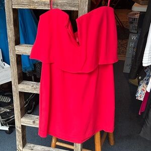 BCBGMaxAzria Vibrant Red Strapless Dress